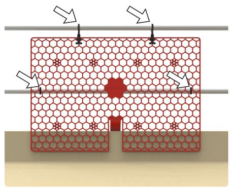 PLASTIC BRICKGUARD (HEXGUARD) - 100 pack - Red